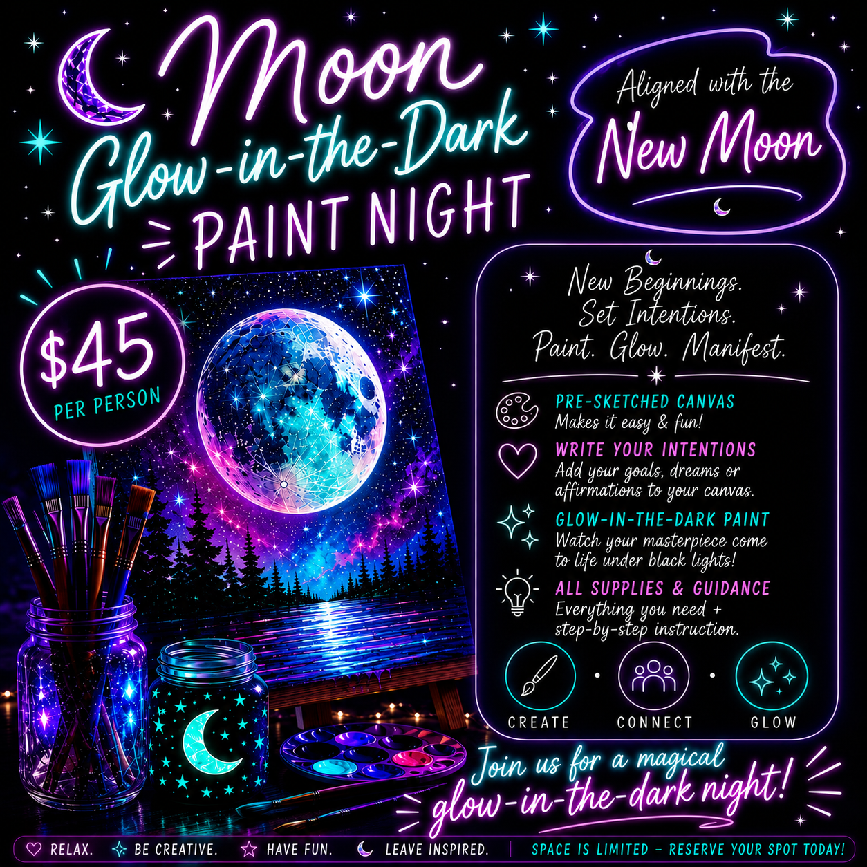 Moon Glow-in-the-Dark Paint Night | June 13